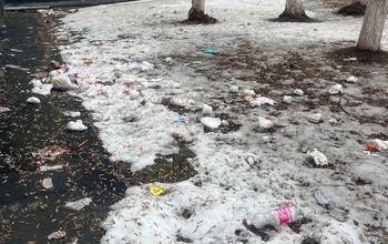 Оренбуржцы повадились выбрасывать мусор из окон многоэтажек, а весна вскрыла следы 