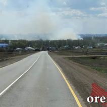 Под Оренбургом, около Татарской Каргалы, разгорелся ландшафтный пожар