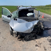В Оренбуржье водитель из Башкортостана протаранил иномарку и слетел в кювет