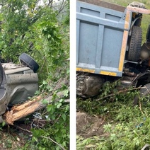 В Оренбурге у моста через Урал два автомобиля слетели вниз с высоты – два человека погибли