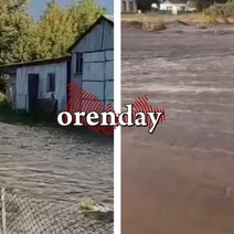 Поселок в Оренбуржье затопило с полей и оврагов после обильного дождя и града