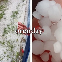 В Оренбурге крупные градины размером с нут усыпали городские улицы