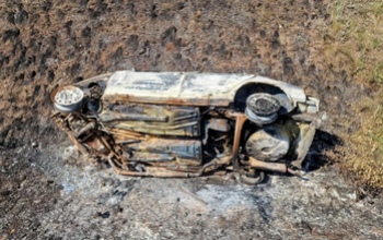 В Саракташском районе автомобиль после ДТП сгорел вместе с водителем (18+)