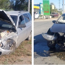 В Оренбурге на перекрестке дорог Hyundai врезался в «ВАЗ-21110»