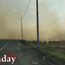 Под Оренбургом горит степь