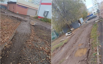 В Оренбурге дорога до детского сада на улице Брестской превратилась в полосу препятствий