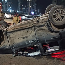 На Загородном шоссе в Оренбурге произошло ДТП с опрокидыванием автомобиля