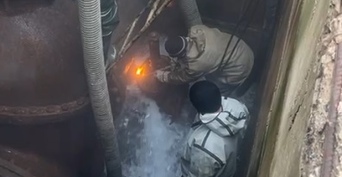 Появилось видео устранения аварии на водопроводе в Орске