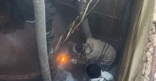 Появилось видео устранения аварии на водопроводе в Орске