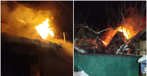 Крупный пожар в п. Каргала уничтожил несколько построек