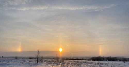 Оренбуржье встретило утро 1 февраля с «тремя солнцами»