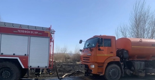 В Орске произошел первый ландшафтный пожар в 2026 году