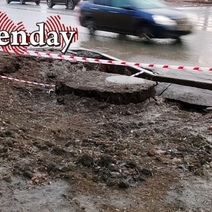 В Оренбурге на улице Волгоградской, где несколько месяцев назад на проезжей части провалился асфальт, просел грунт