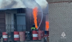 В Орске на площади 800 квадратных метров полыхает склад и мусор