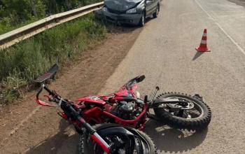 В Оренбургском районе юный водитель мотоцикла попал в ДТП