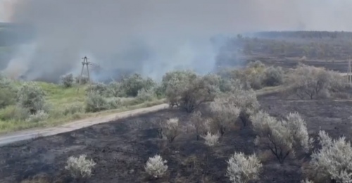 В Домбаровском районе тушат масштабное возгорание на ландшафте