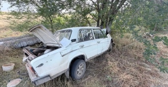 Под Новотроицком слетевший с дороги ВАЗ впечатался в дерево