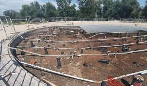 Фонтан в парке им В.И. Ленина уйдёт в зиму разрушенным после наезда поливочной машины
