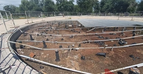 Фонтан в парке им В.И. Ленина уйдёт в зиму разрушенным после наезда поливочной машины