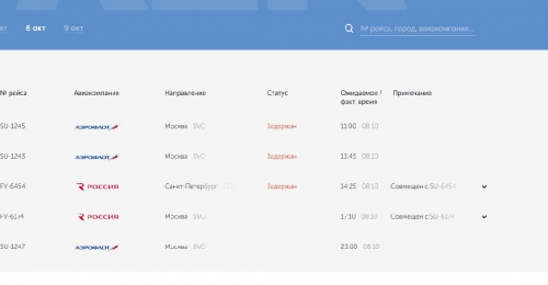 Задержано несколько рейсов из Оренбурга в Москву и Санкт-Петербург