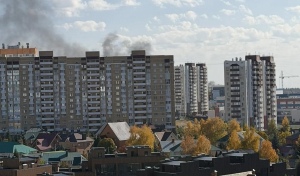 В Оренбурге на территории ТРЦ «КИТ» произошло возгорание утеплителя