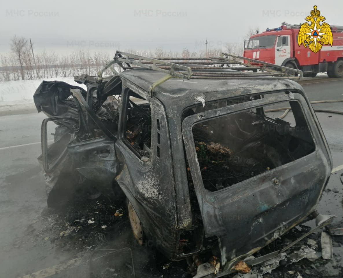 Во время ДТП в Тоцком районе в автомобиле Niva сгорели водитель и пассажир  (18+) | Новости Оренбурга