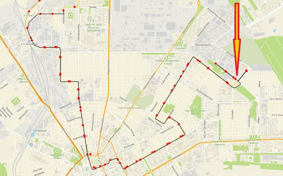 Остановки 158 автобуса оренбург. Маршрут 22 автобуса Оренбург. 67 Маршрут Оренбург. Маршруты автобусов Оренбург Шевченко.