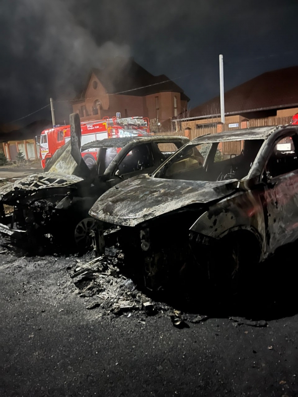 В Оренбургском районе сгорели два автомобиля